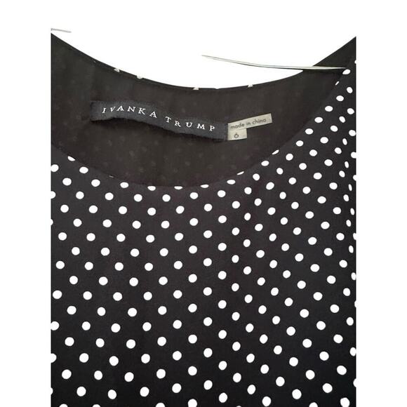 Ivanka Trump Women’s Printed Georgette Maxi Dress – Black & White Polka Dot Sz6. - Picture 5 of 7